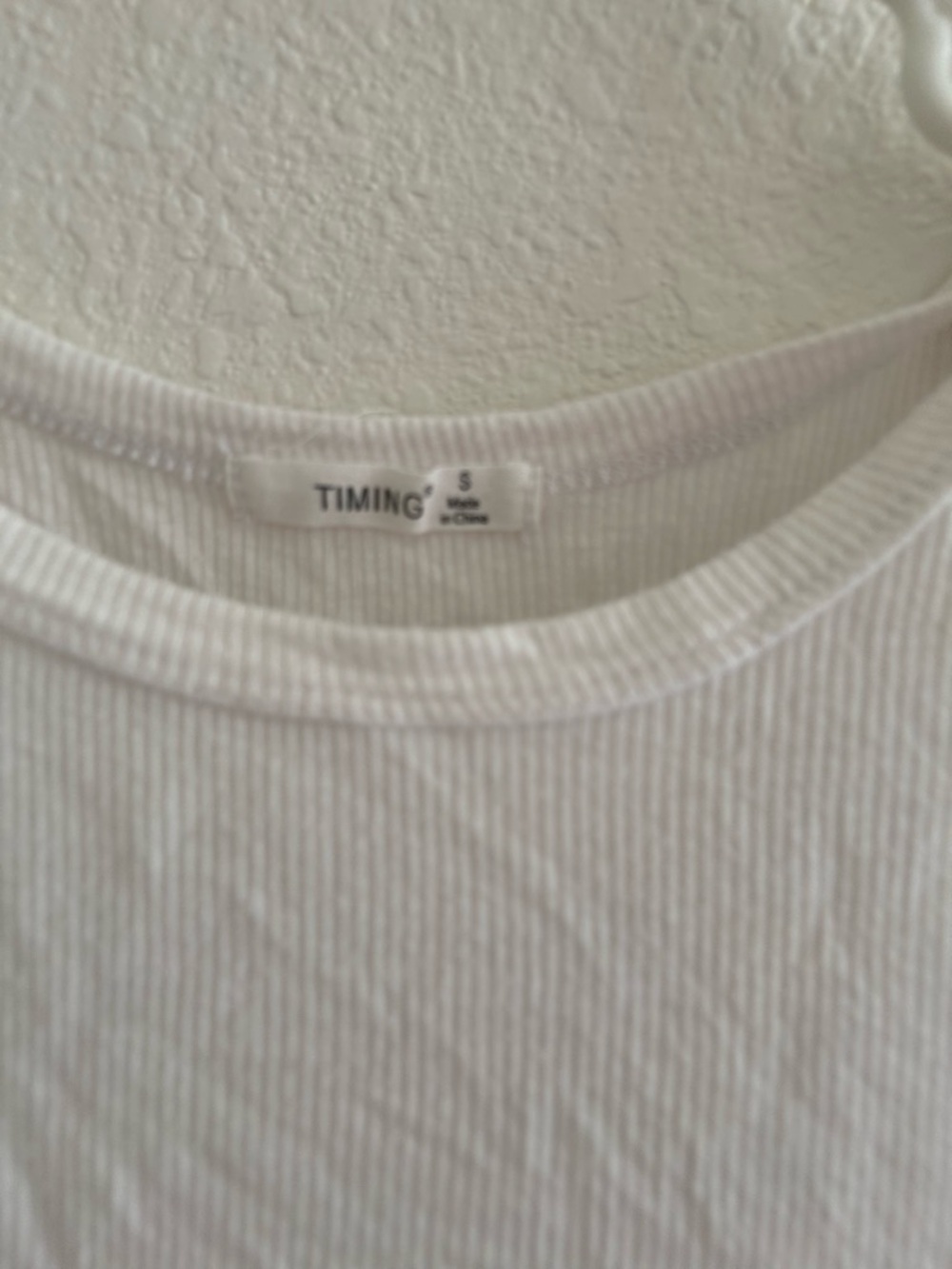 Timing White Ribbed Short-Sleeve Tee - Picture 2 of 2